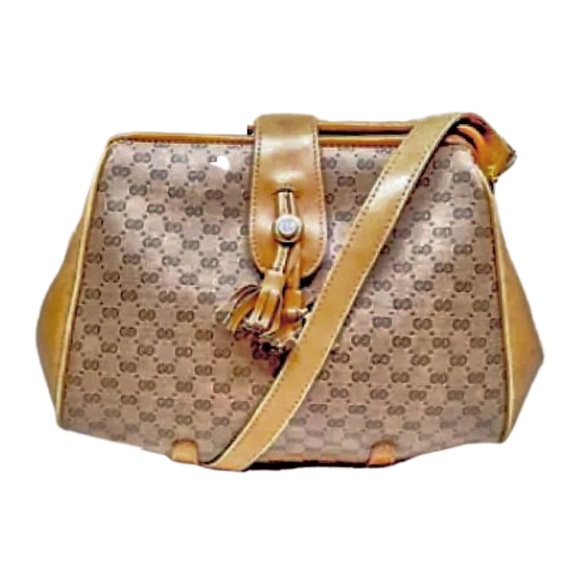 GUCCI GG Micro Guccissima Leather Coated Canvas Hinges Shoulder Bag Vintsge COA - Picture 17 of 17